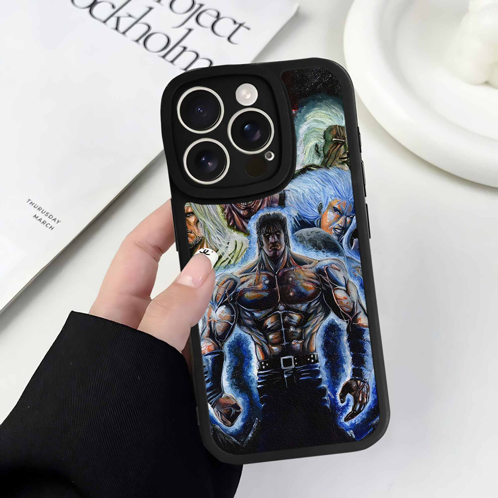 （画像用） 北斗の拳 Fist of the North Star 【iPhone 16シリーズ対応】シリコンスマホケース（レザー調） 材質：シリコン